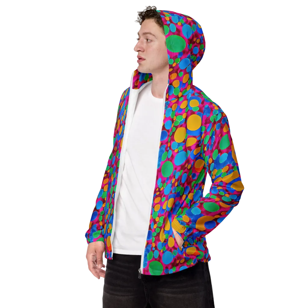 Chromatic Pebble Rush on Men's Windbreaker — Left Front