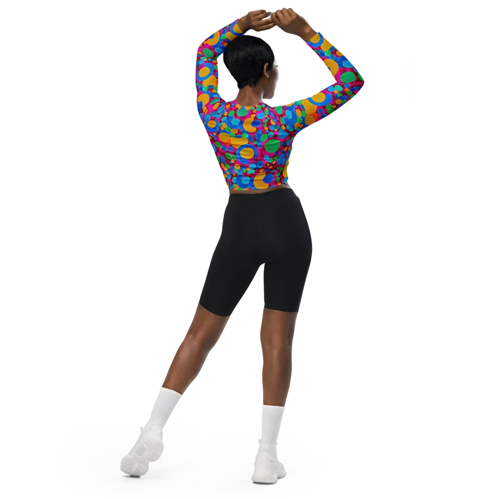 Chromatic Pebble Rush on Long Sleeve Crop Top — Back