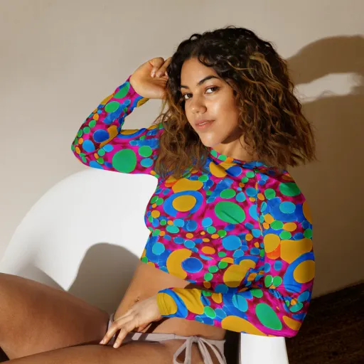 Chromatic Pebble Rush on a Long Sleeve Crop Top