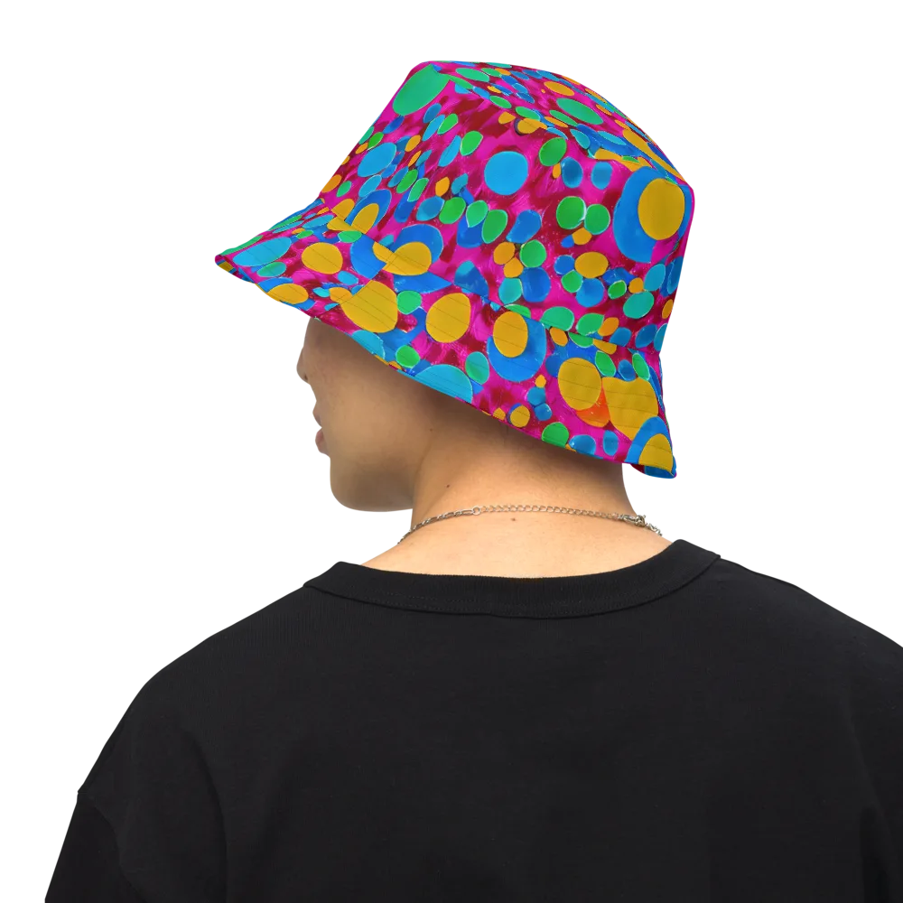 Chromatic Pebble Rush on Reversible Bucket Hat — Back Inside