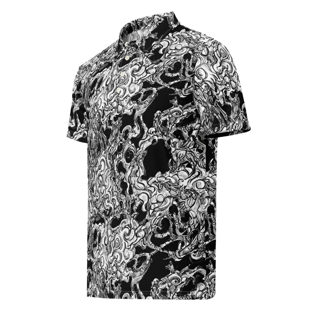 Ebon Labyrinth on Men's Slim Fit Polo Shirt — Left Front
