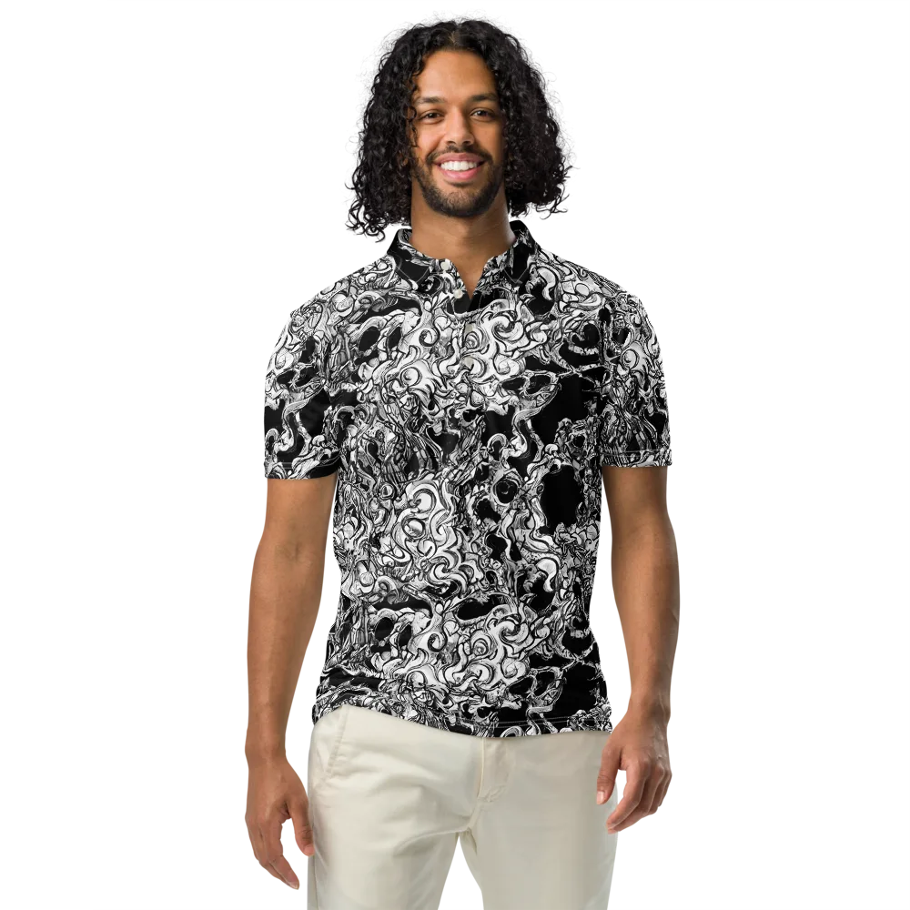 Ebon Labyrinth on Men's Slim Fit Polo Shirt — Front
