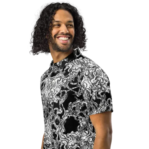 Ebon Labyrinth on a Men's Slim Fit Polo Shirt