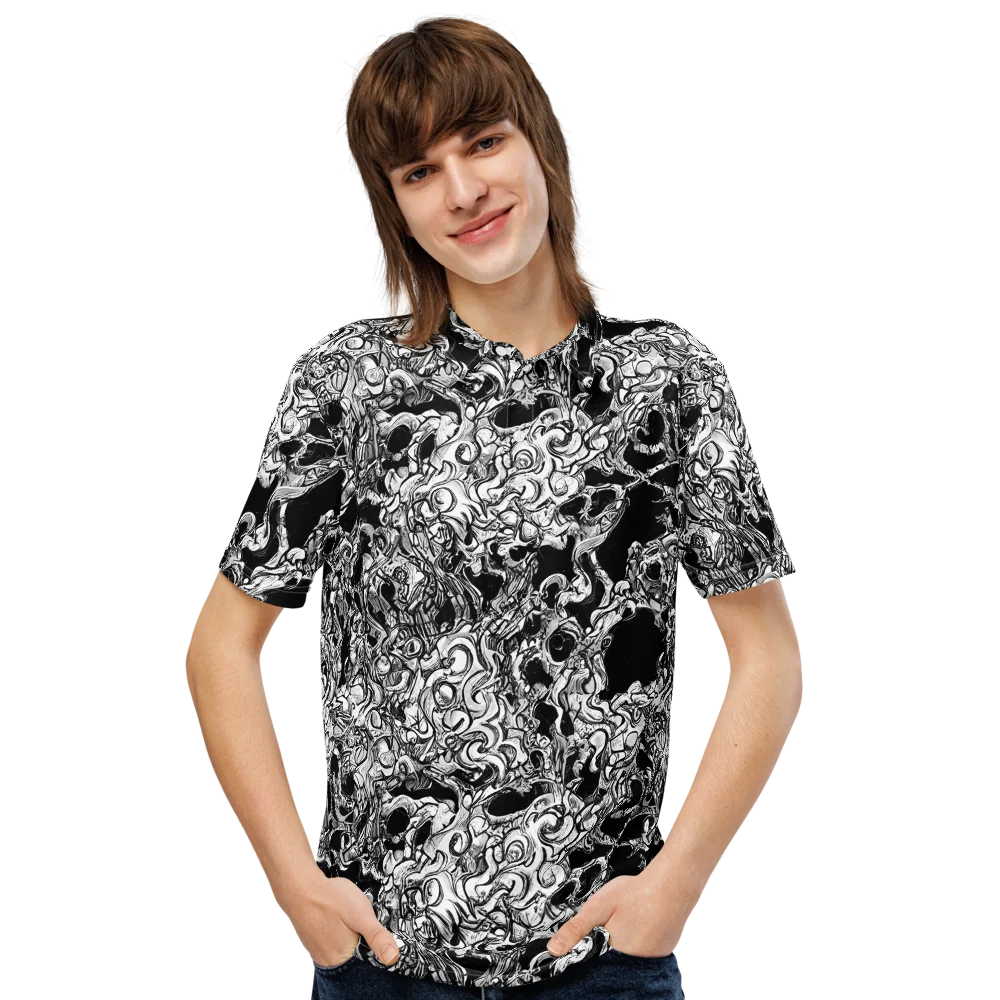 Ebon Labyrinth on Men's Slim Fit Polo Shirt — Front
