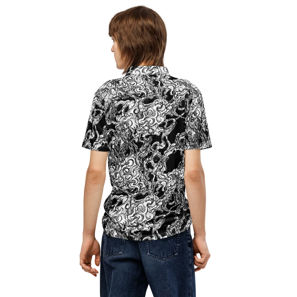 Ebon Labyrinth on Men's Slim Fit Polo Shirt — Back