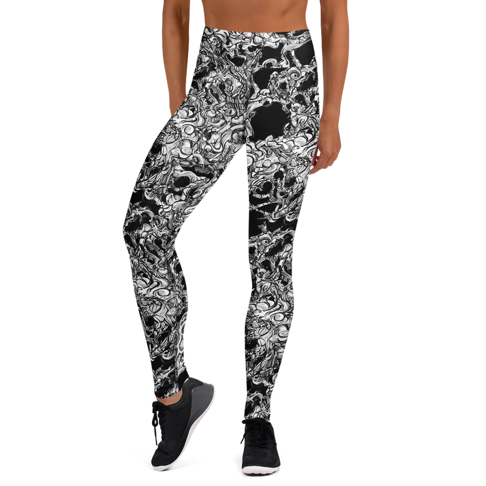 Ebon Labyrinth on Yoga Leggings — Front