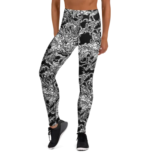 Ebon Labyrinth on a Yoga Leggings