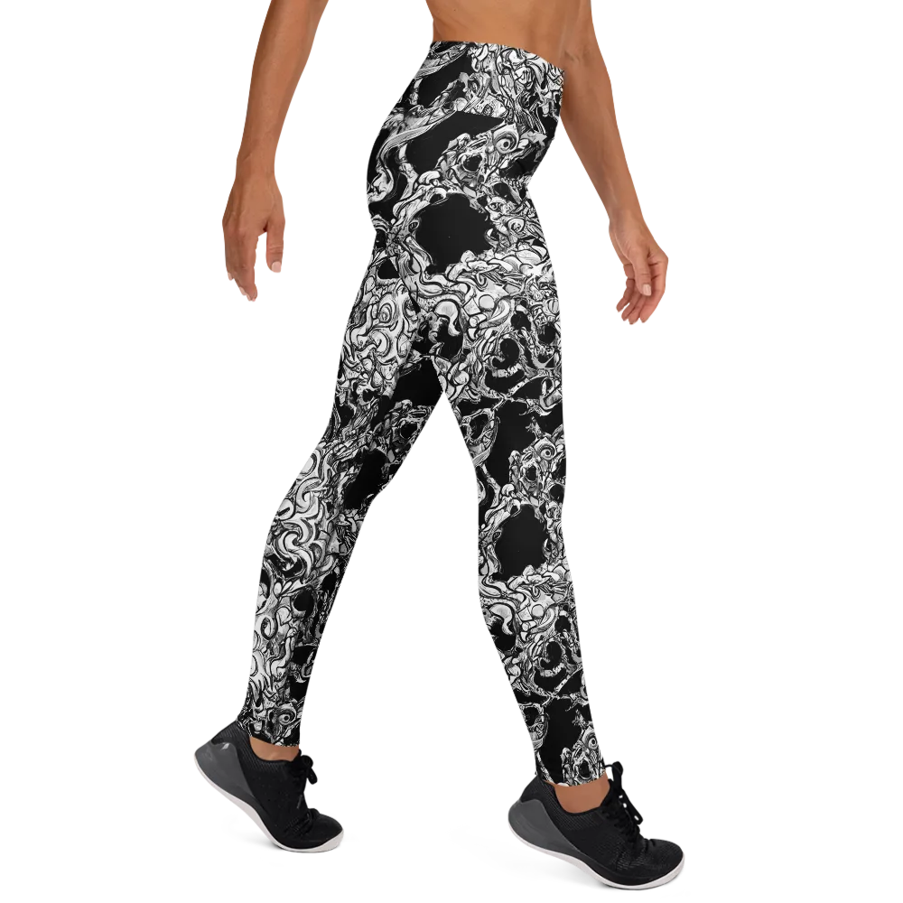 Ebon Labyrinth on Yoga Leggings — Right