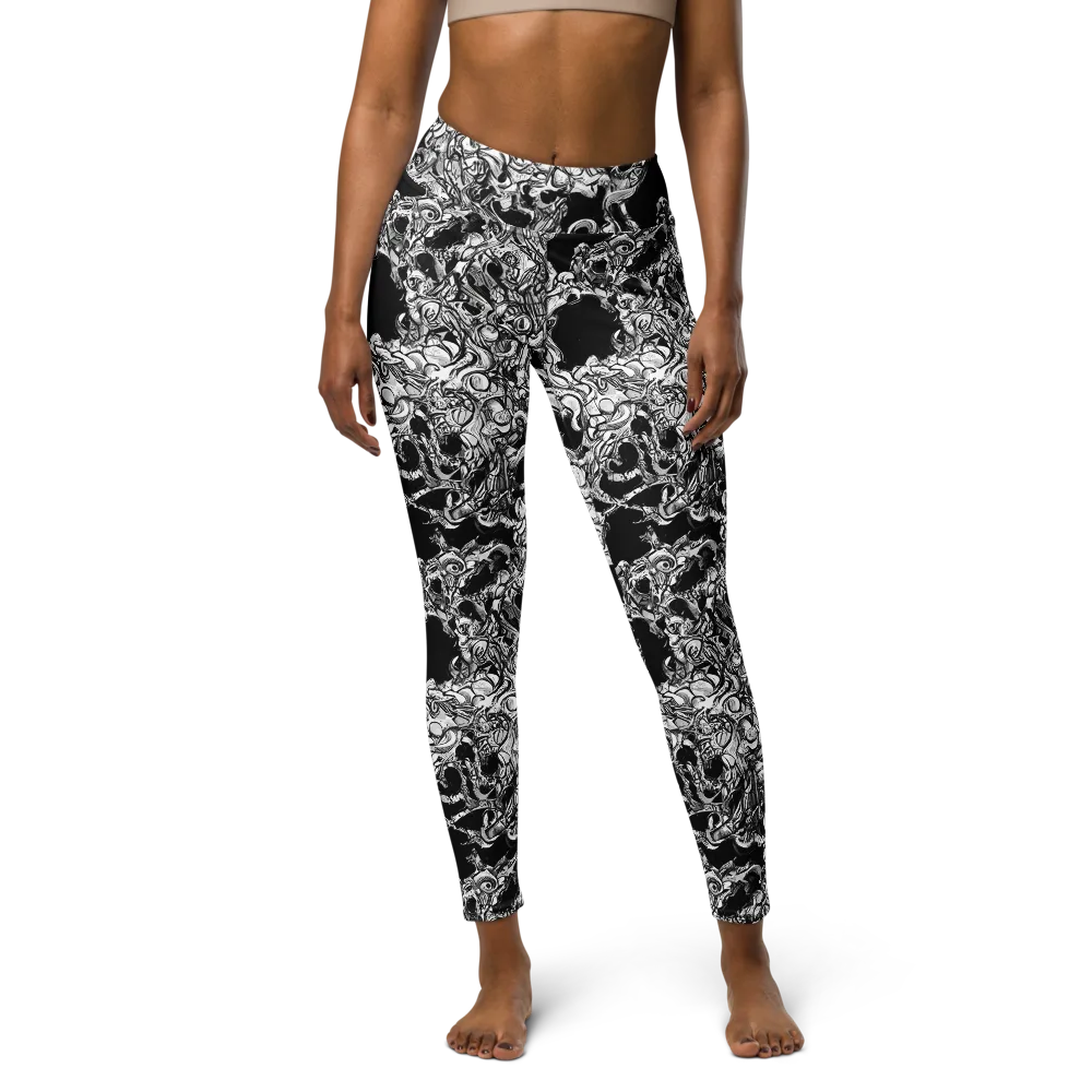 Ebon Labyrinth on Yoga Leggings — Front