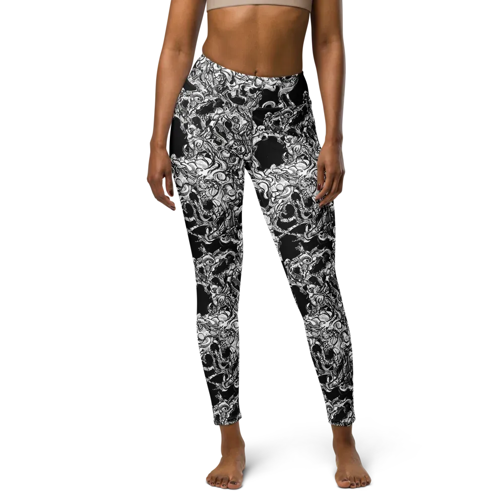 Ebon Labyrinth on Yoga Leggings — Front