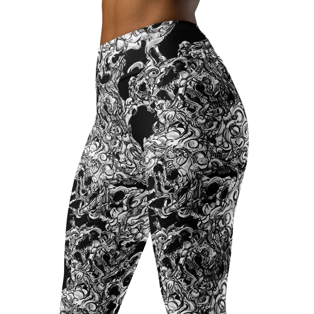 Ebon Labyrinth on Yoga Leggings — Left Front