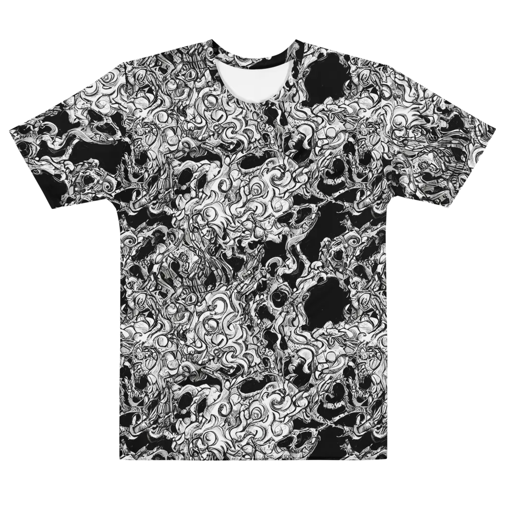 Ebon Labyrinth on Men's Cotton Crew Neck T-Shirt — Front