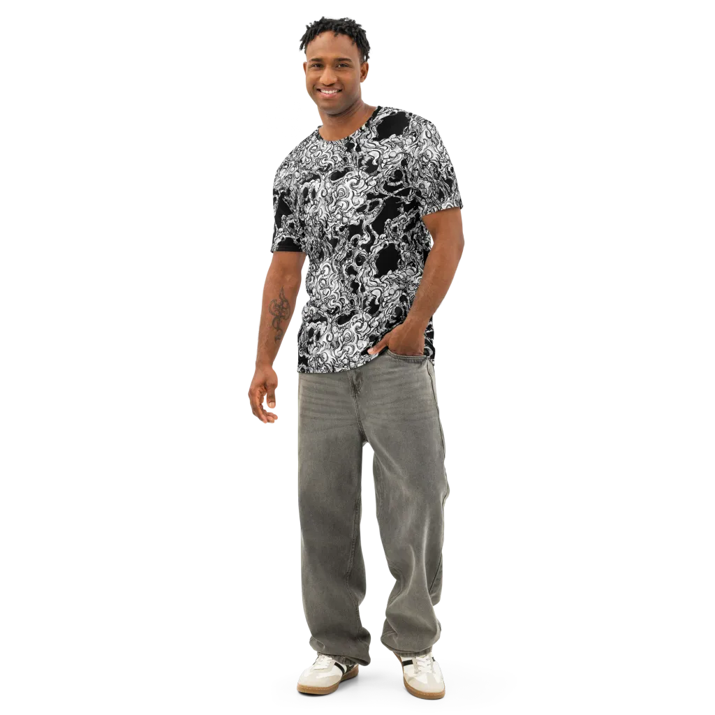 Ebon Labyrinth on Men's Cotton Crew Neck T-Shirt — Front