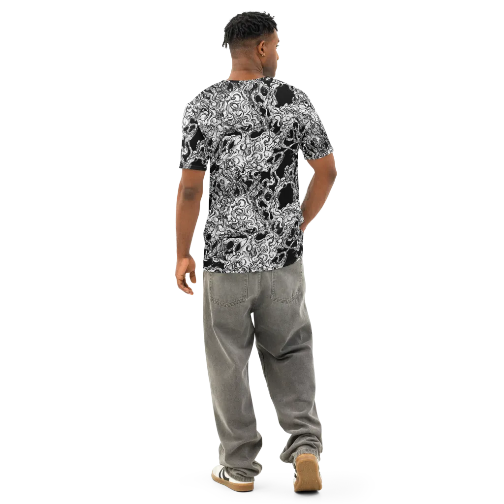 Ebon Labyrinth on Men's Cotton Crew Neck T-Shirt — Back