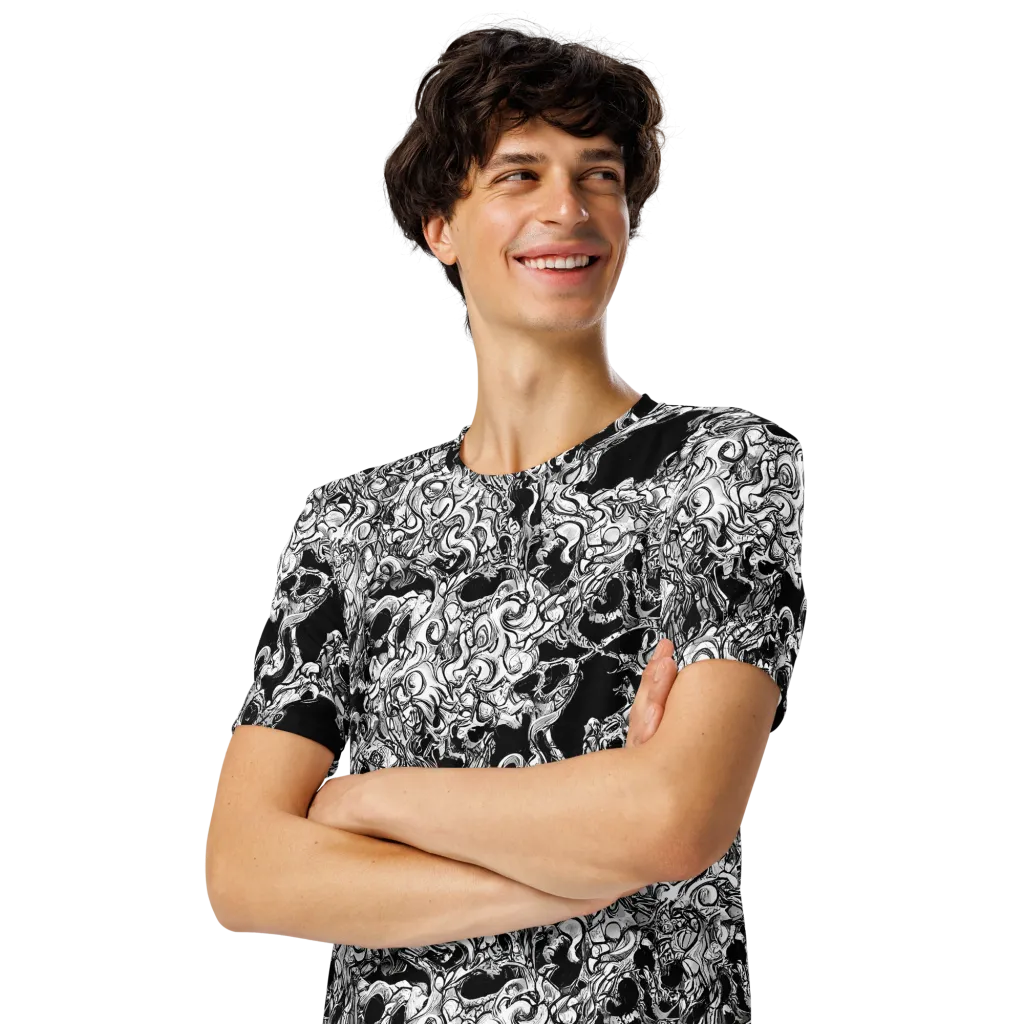Ebon Labyrinth on Men's Crew Neck T-Shirt — Left Front