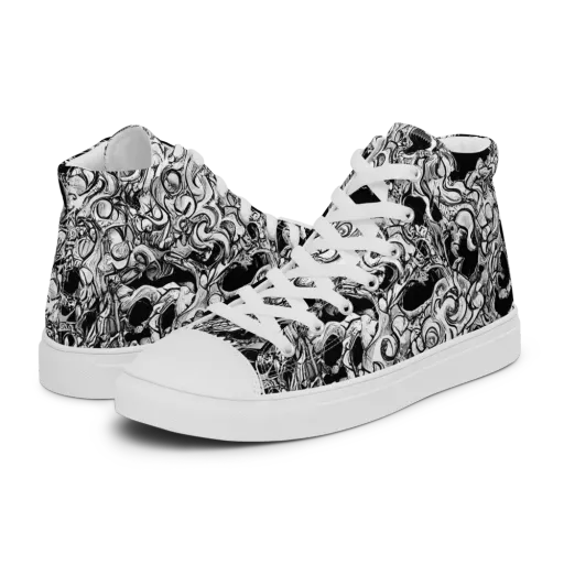 Ebon Labyrinth on a Men's High Top Canvas Shoes