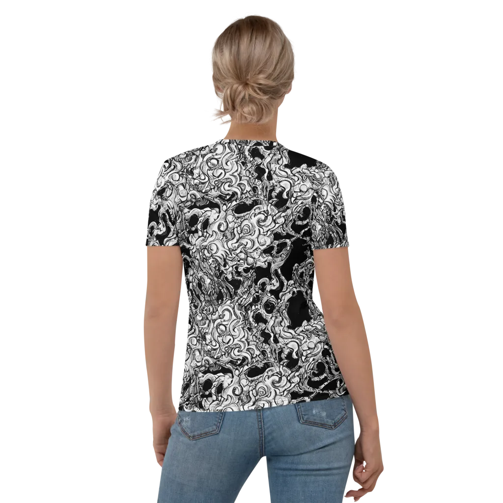 Ebon Labyrinth on Women's Crew Neck T-Shirt — Back