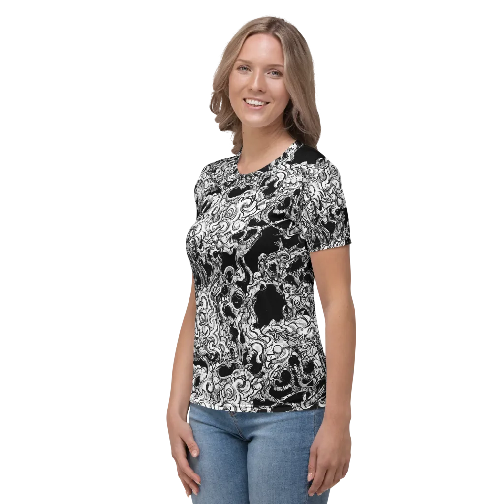 Ebon Labyrinth on Women's Crew Neck T-Shirt — Left