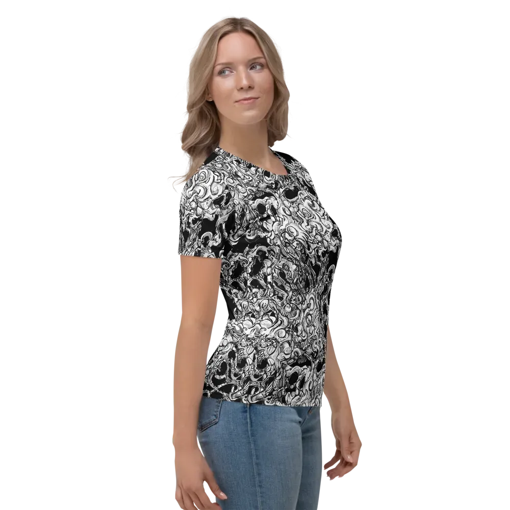 Ebon Labyrinth on Women's Crew Neck T-Shirt — Right