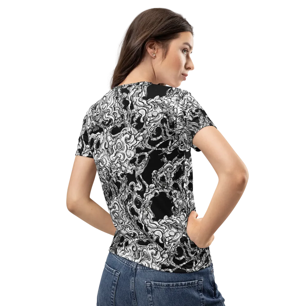 Ebon Labyrinth on Women's Crew Neck T-Shirt — Back