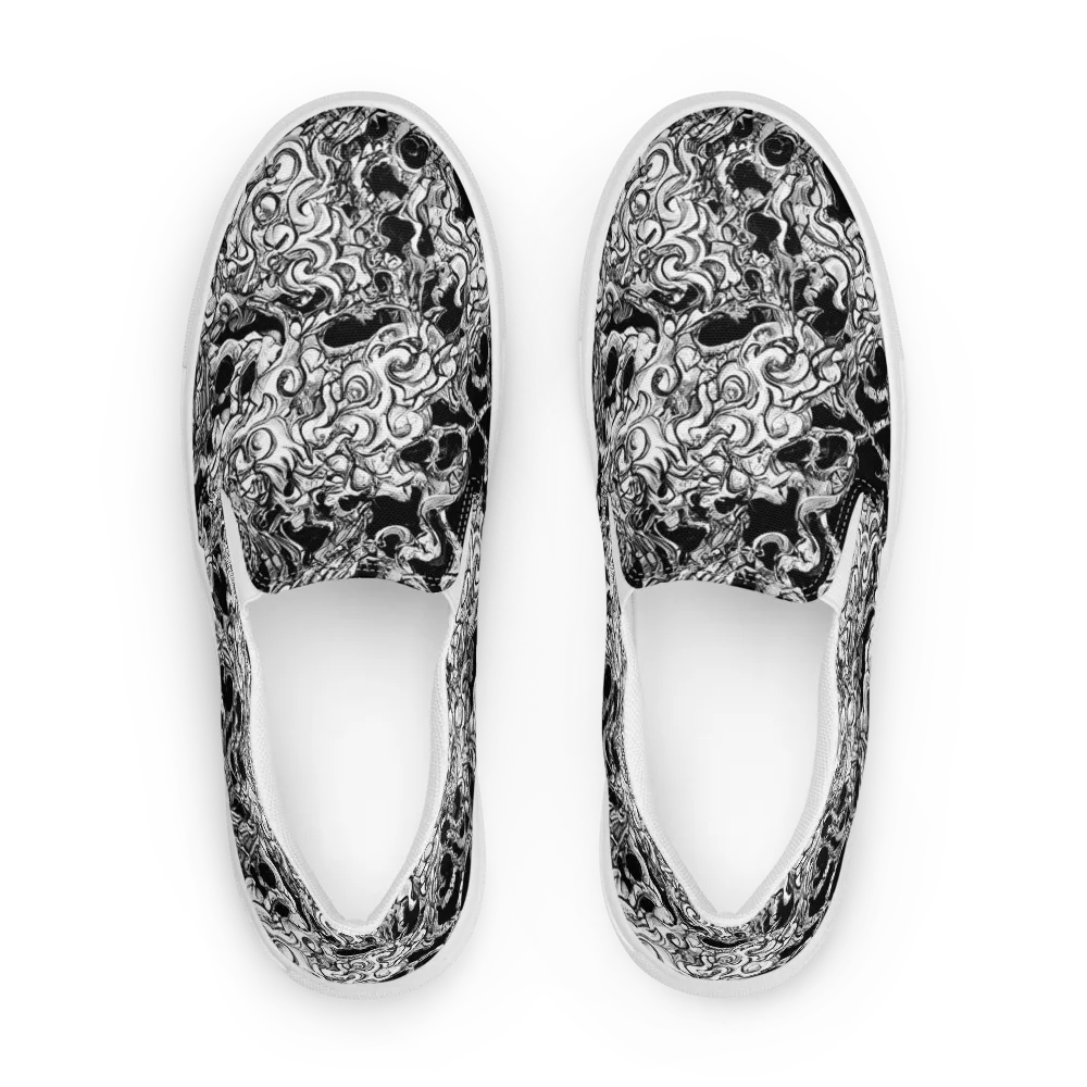 Ebon Labyrinth on Men's Slip-On Canvas Shoes — Front