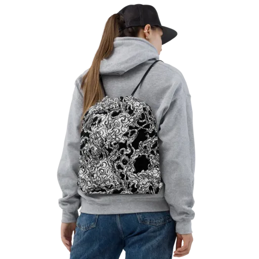 Ebon Labyrinth on a Drawstring Bag