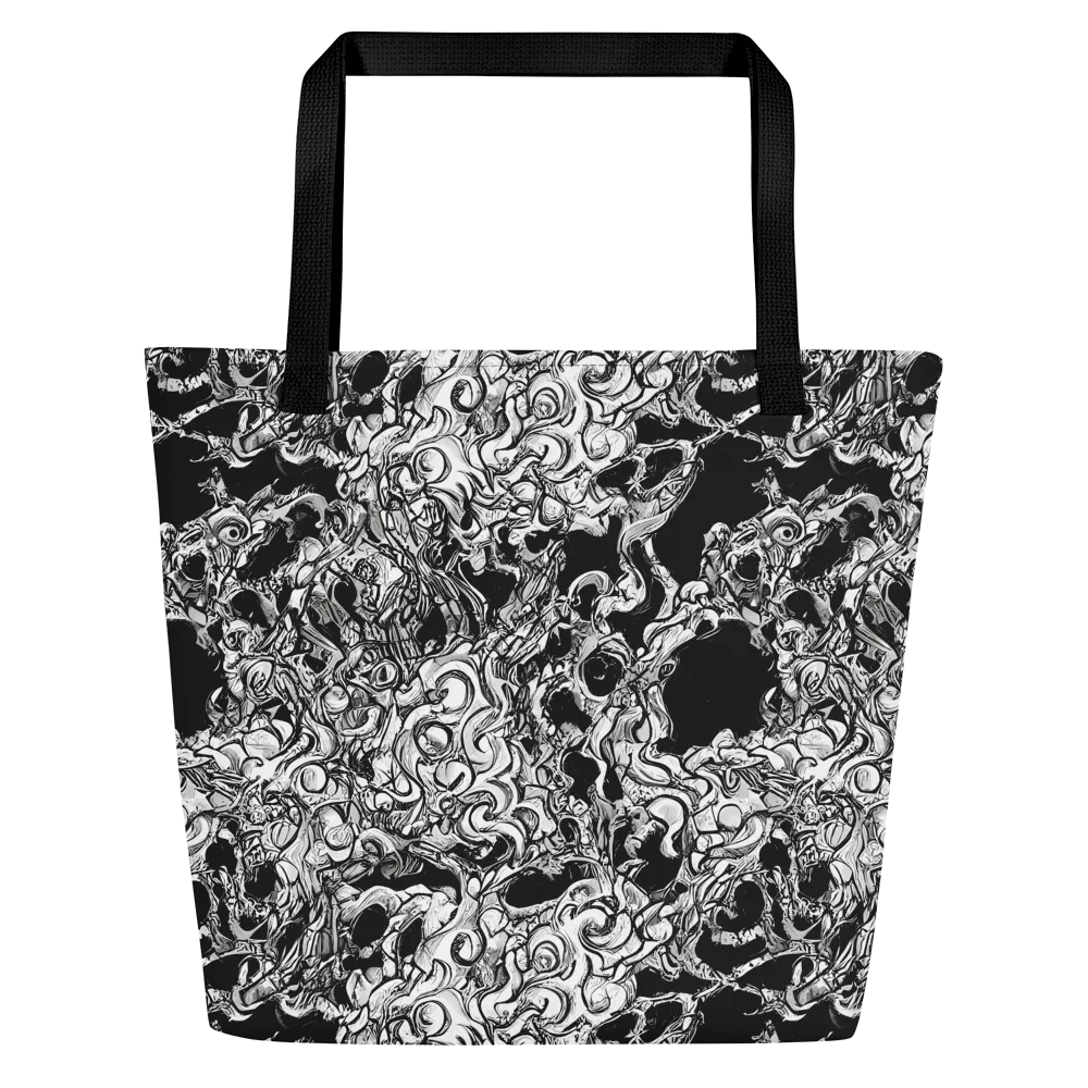 Ebon Labyrinth on Large Tote Bag W/ Pocket — Front