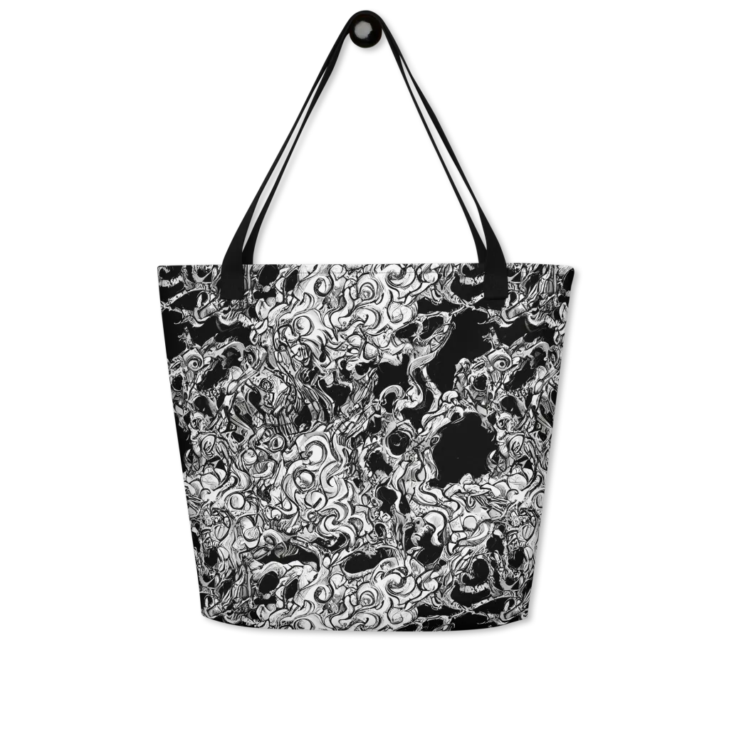 Ebon Labyrinth on Large Tote Bag W/ Pocket — Front
