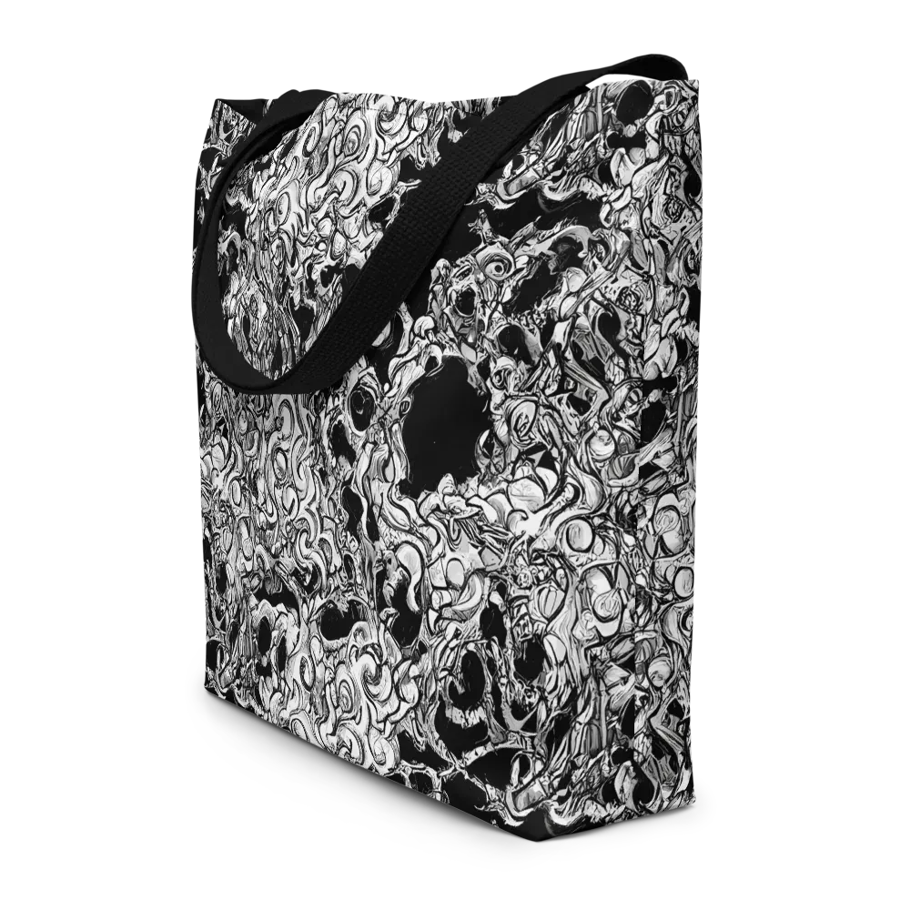 Ebon Labyrinth on Large Tote Bag W/ Pocket — Front