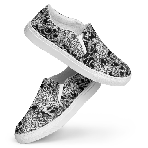 Ebon Labyrinth on a Women's Slip-On Canvas Shoes