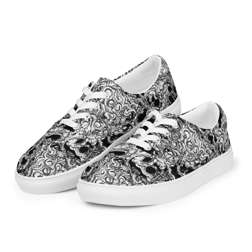 Ebon Labyrinth on Men's Lace-Up Canvas Shoes — Left Front