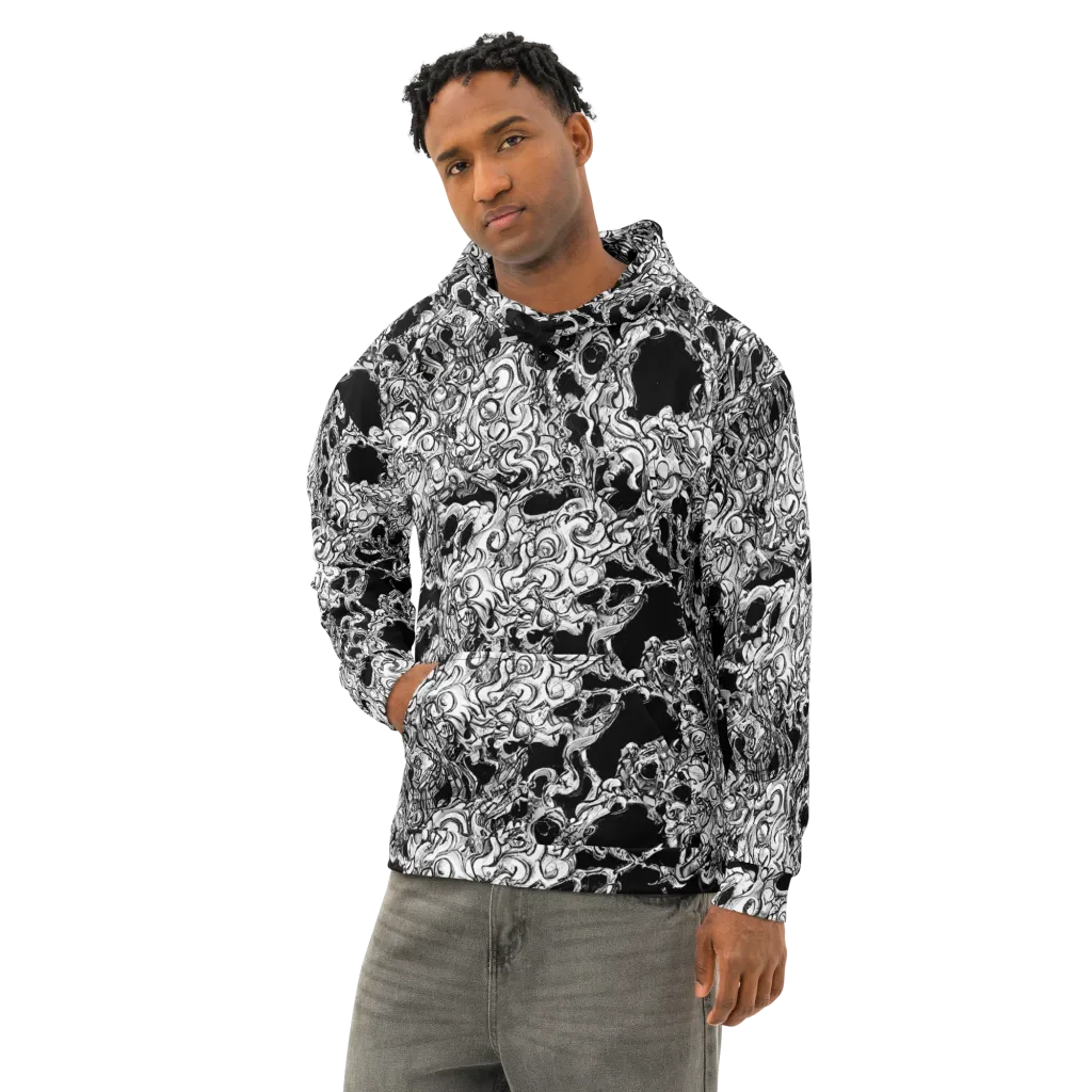 Ebon Labyrinth on Cotton Hoodie — Left Front