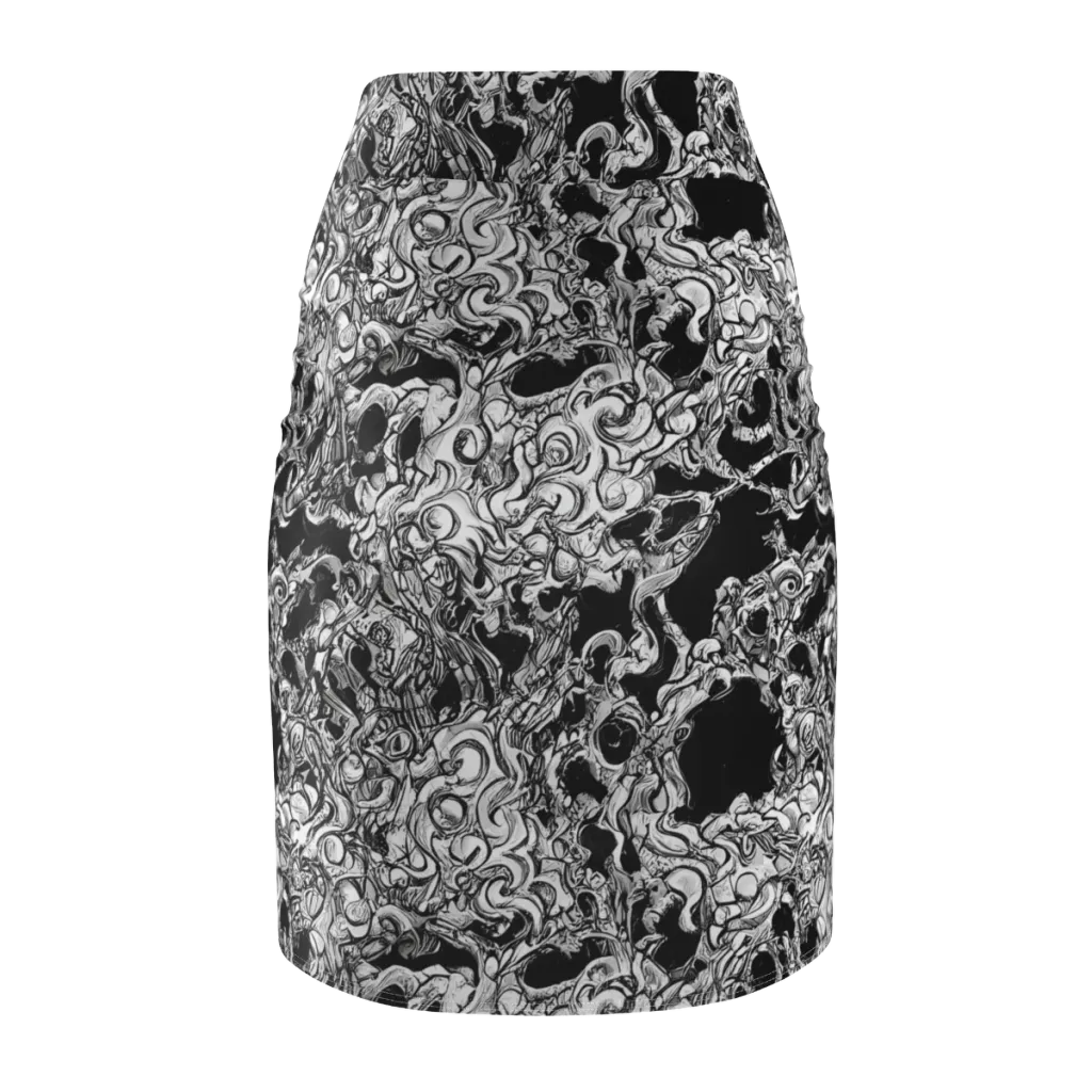 Ebon Labyrinth on Pencil Skirt — Back