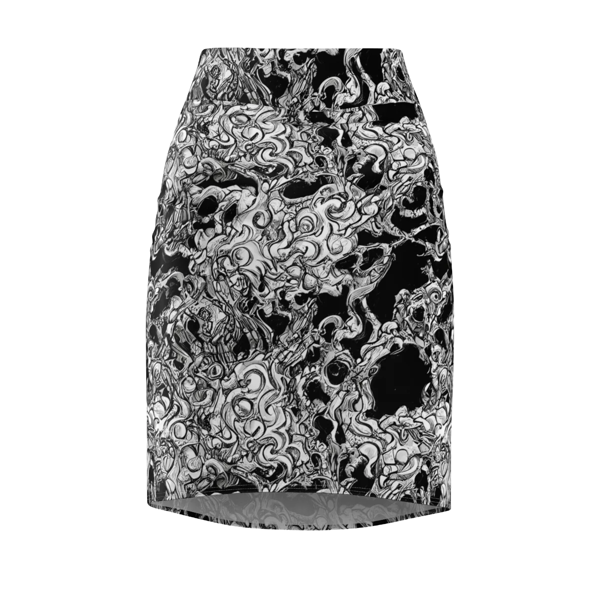 Ebon Labyrinth on Pencil Skirt — Front