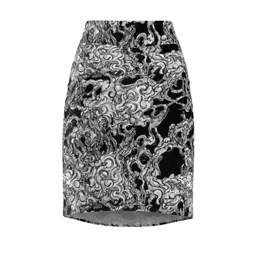 Ebon Labyrinth on a Pencil Skirt