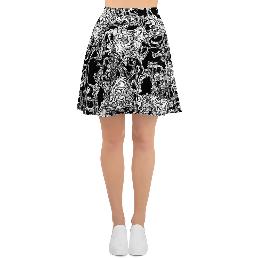 Ebon Labyrinth on Skater Skirt — Front