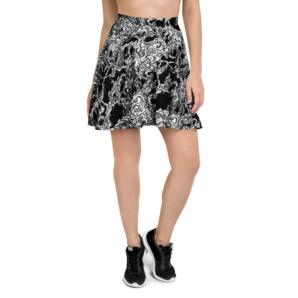 Ebon Labyrinth on Skater Skirt — Front