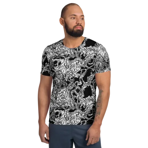 Ebon Labyrinth on a Men's Athletic T-Shirt