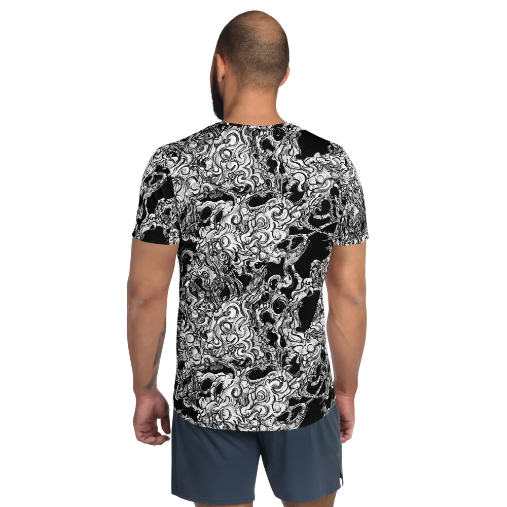 Ebon Labyrinth on Men's Athletic T-Shirt — Back