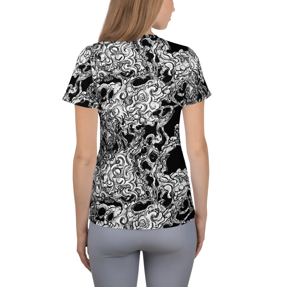 Ebon Labyrinth on Women's Athletic T-Shirt — Back