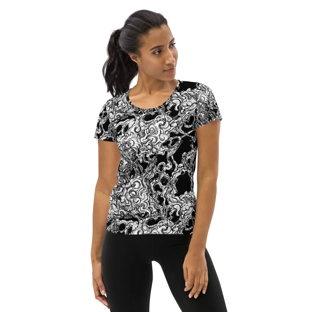 Ebon Labyrinth on Women's Athletic T-Shirt — Front