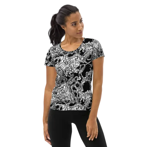 Ebon Labyrinth on a Women's Athletic T-Shirt