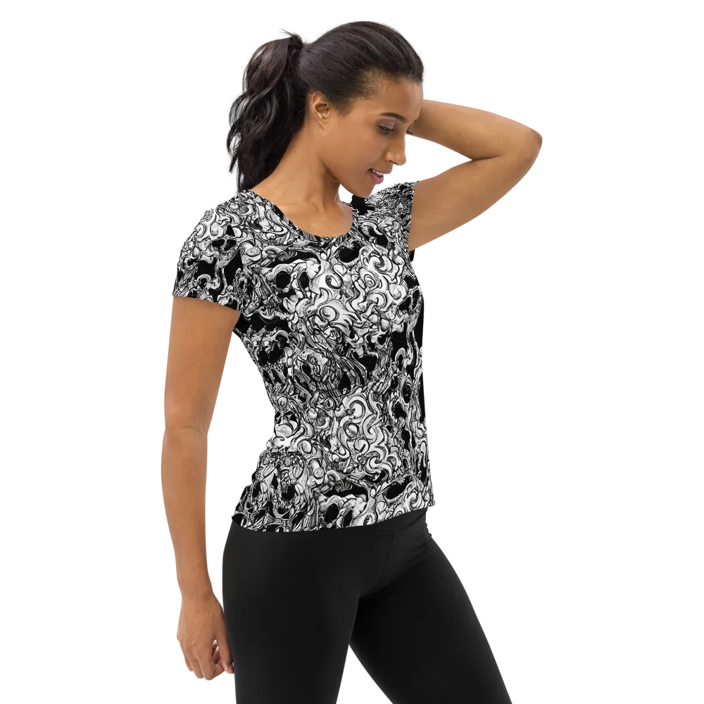 Ebon Labyrinth on Women's Athletic T-Shirt — Right