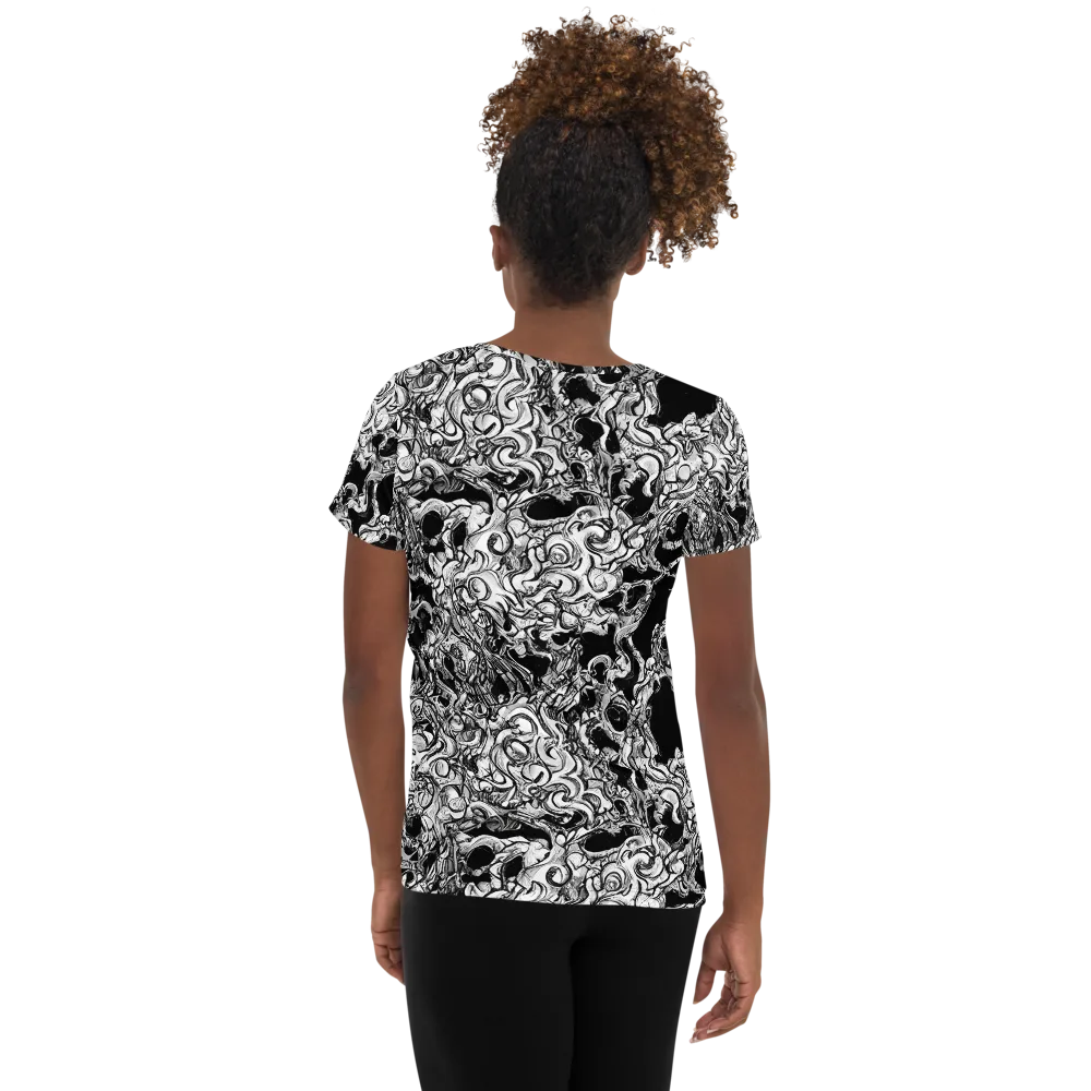 Ebon Labyrinth on Women's Athletic T-Shirt — Back