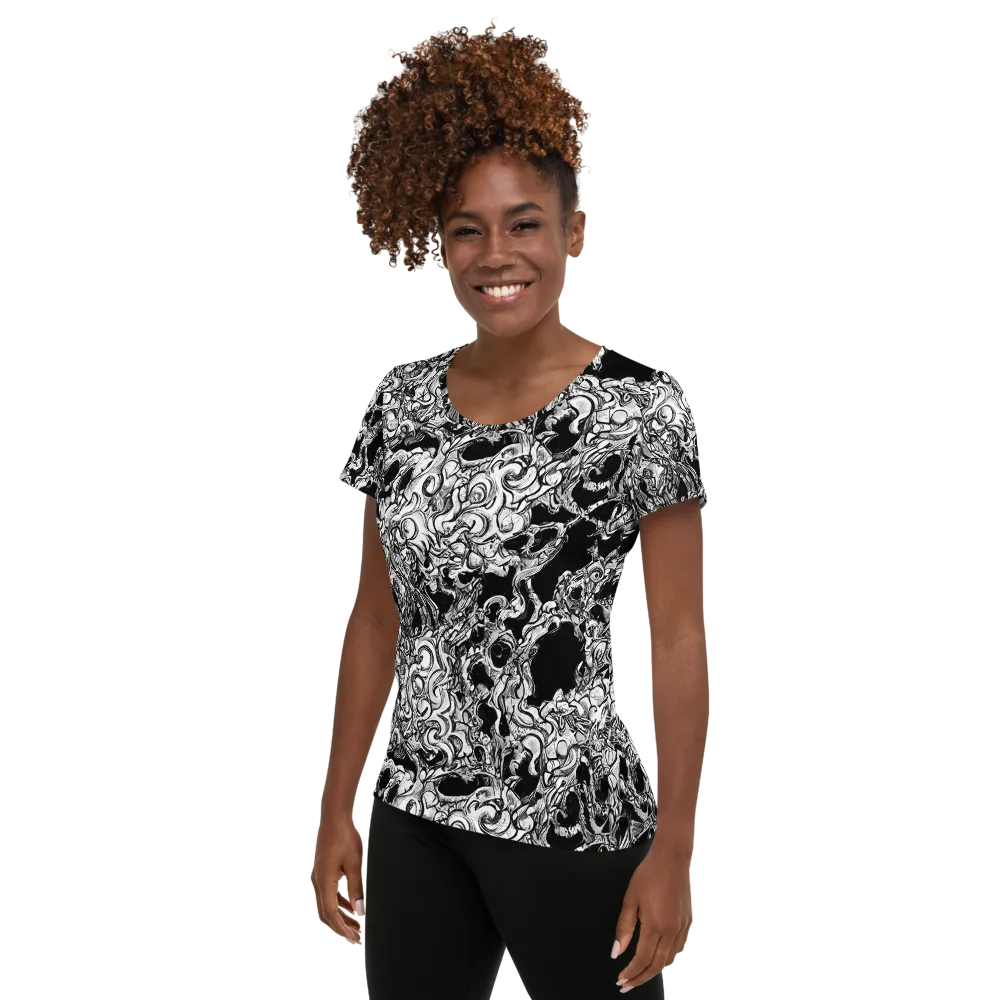 Ebon Labyrinth on Women's Athletic T-Shirt — Left