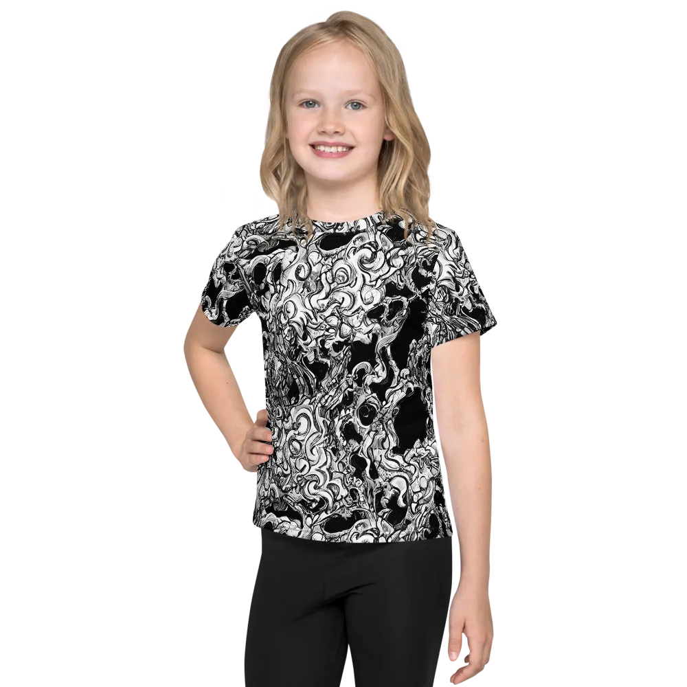 Ebon Labyrinth on Kids Crew Neck T-Shirt — Front