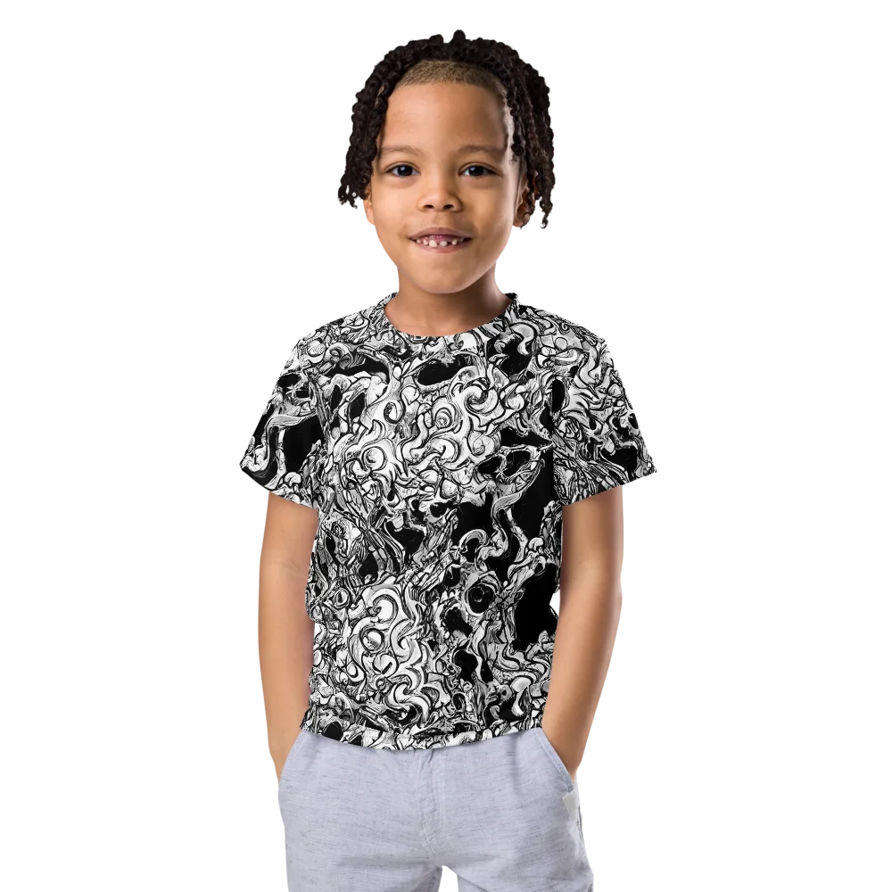 Ebon Labyrinth on Kids Crew Neck T-Shirt — Front