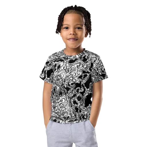 Ebon Labyrinth on a Kids Crew Neck T-Shirt