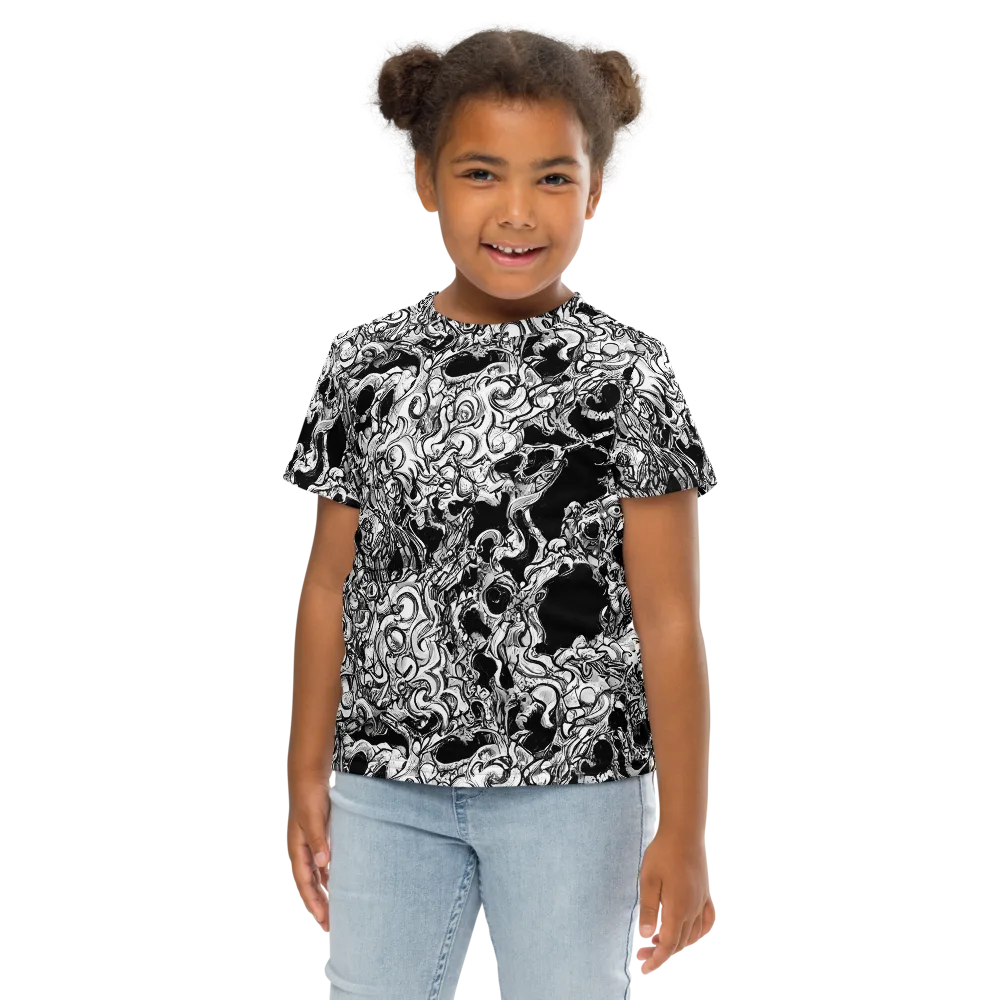 Ebon Labyrinth on Kids Crew Neck T-Shirt — Front