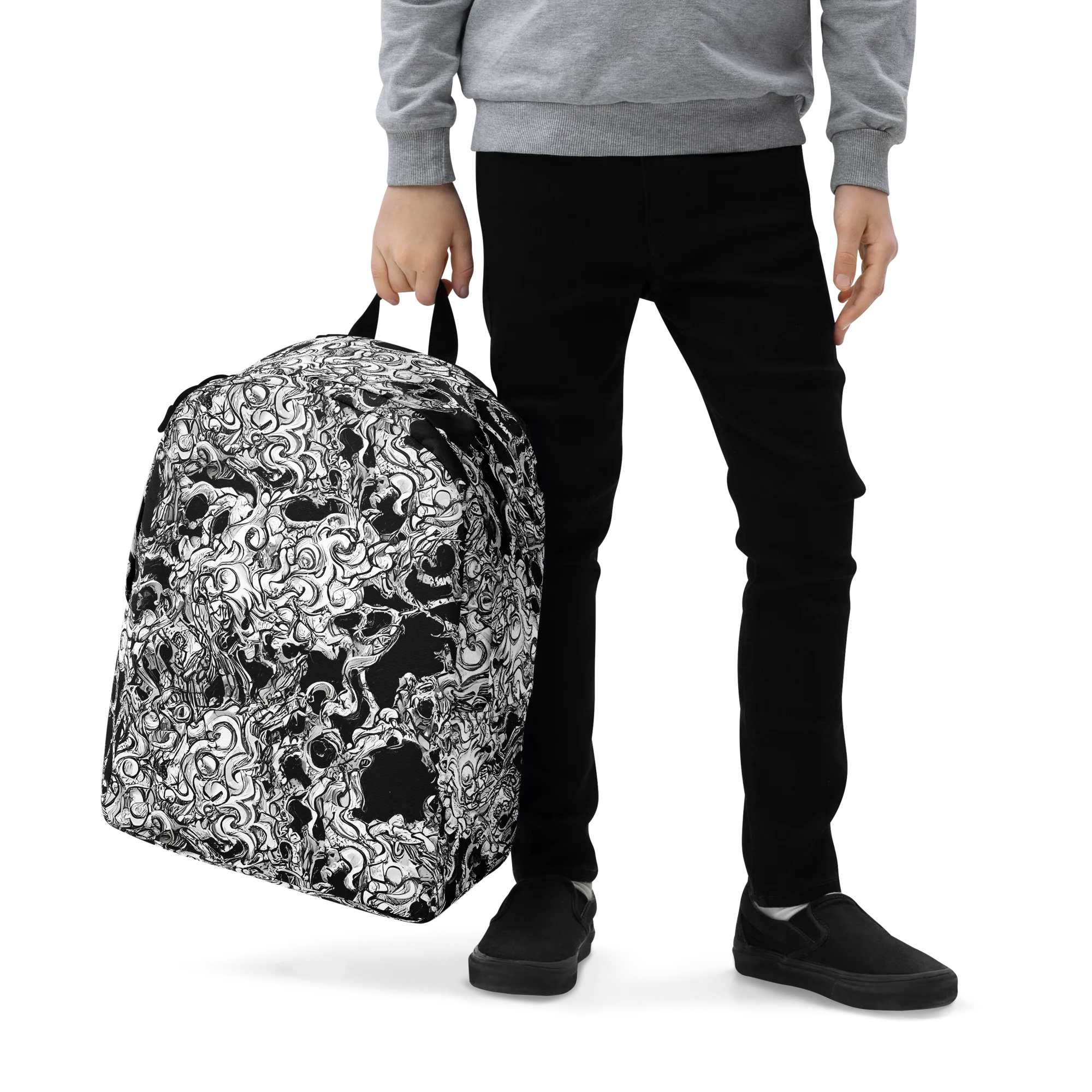 Ebon Labyrinth on Minimalist Backpack — Zoomed-in